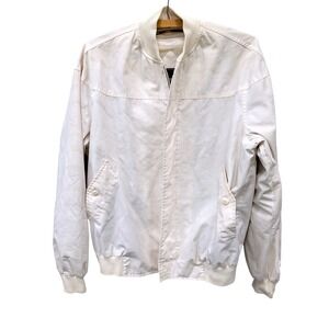 Vintage Barry Dolan Men's Cream Bomber Jacket Harrington Windbreaker Full Zip- L